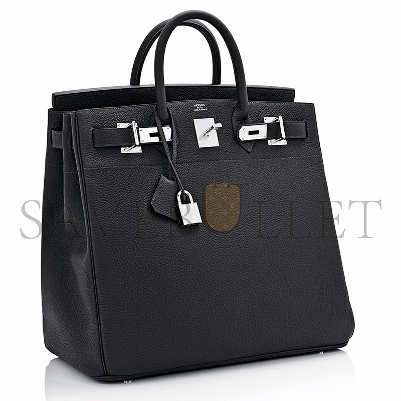 HERMÈS HAC BIRKIN 40 BLACK TOGO PALLADIUM BAG (40*38*24cm)